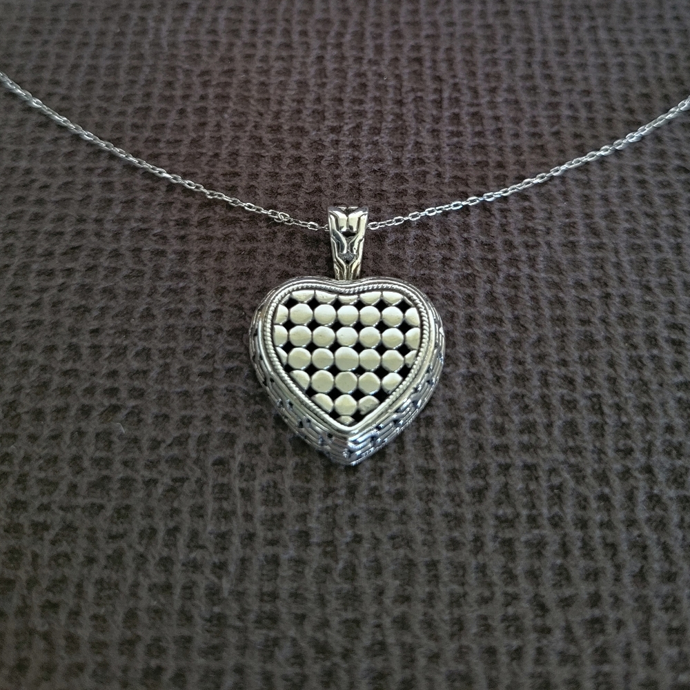 willowbird🪶 Silver🤍 Dotted Heart❤ Pendant Necklace - NWT - Picture 3 of 16